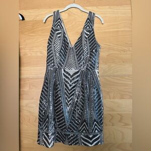Lulus Nude and Black bodycon dress